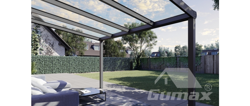 Aluminium-Terrasse mit Glasdach