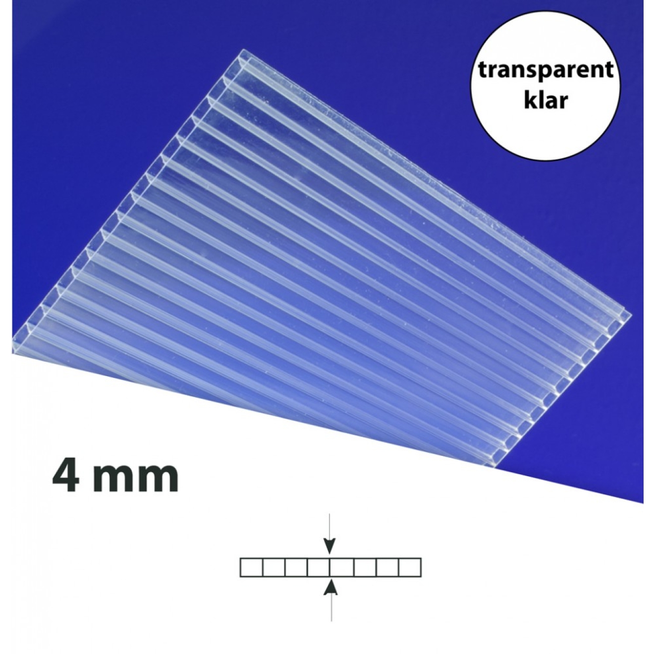 Gewächshaus-Stegplatten 4 mm transparent klar