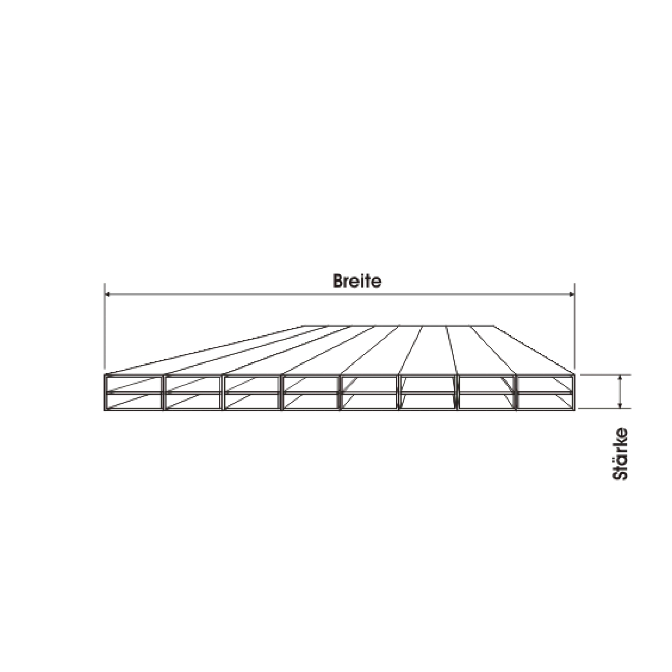 Stegplatten 10 mm transparent klar - 2100 mm breit Stegplatten 10 mm transparent klar - 2100 mm breit