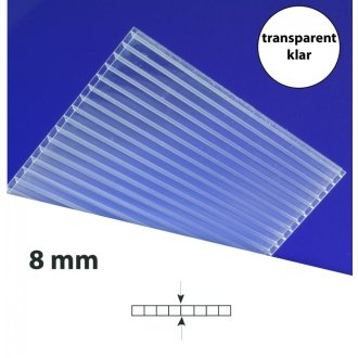 Stegplatten 8 mm transparent klar - 2100 mm breit
