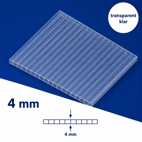 Stegplatten 4 mm transparent klar - 1050 mm breit